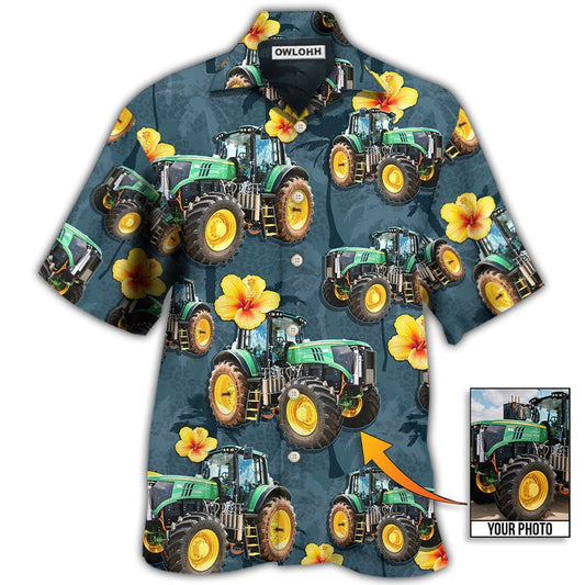 Hawaiian Shirt / Adults / S Tractor Lover Tropical Custom Photo - Hawaiian Shirt 