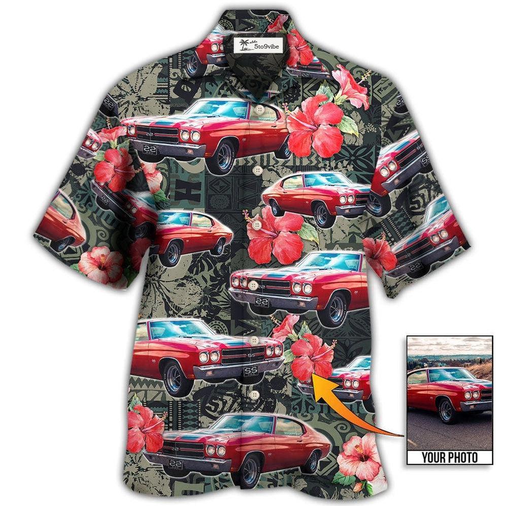 Hawaiian Shirt / Adults / S Muscle Car Tropical Leaf Custom Photo - Hawaiian Shirt 