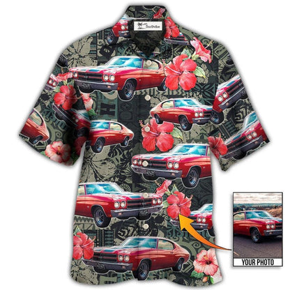 Hawaiian Shirt / Adults / S Muscle Car Tropical Leaf Custom Photo - Hawaiian Shirt 