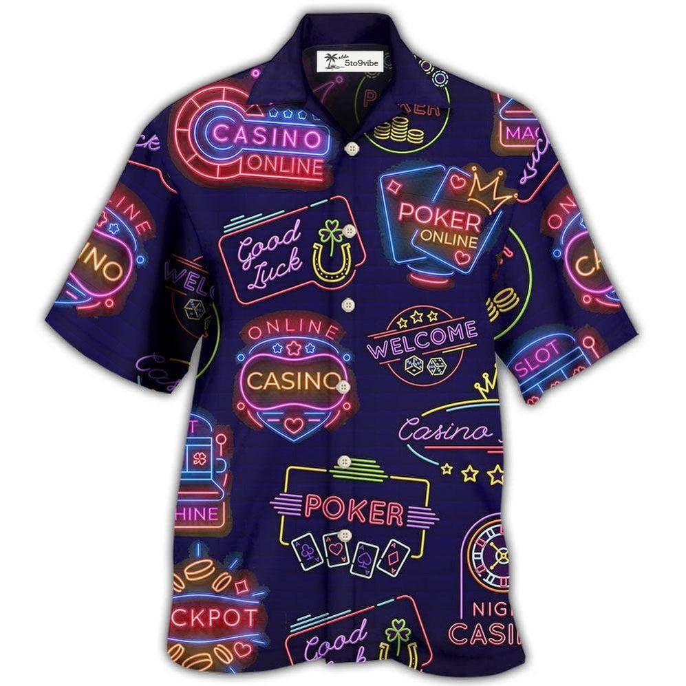 Hawaiian Shirt / Adults / S Poker Neon Casino Art - Hawaiian Shirt 