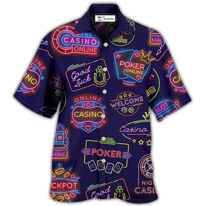 Hawaiian Shirt / Adults / S Poker Neon Casino Art - Hawaiian Shirt 