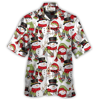 Hawaiian Shirt / Adults / S Christmas Snowman Family Happy Christmas - Hawaiian Shirt 