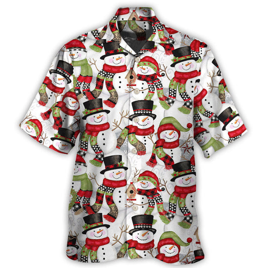 Hawaiian Shirt / Adults / S Christmas Snowman Family Happy Christmas - Hawaiian Shirt 