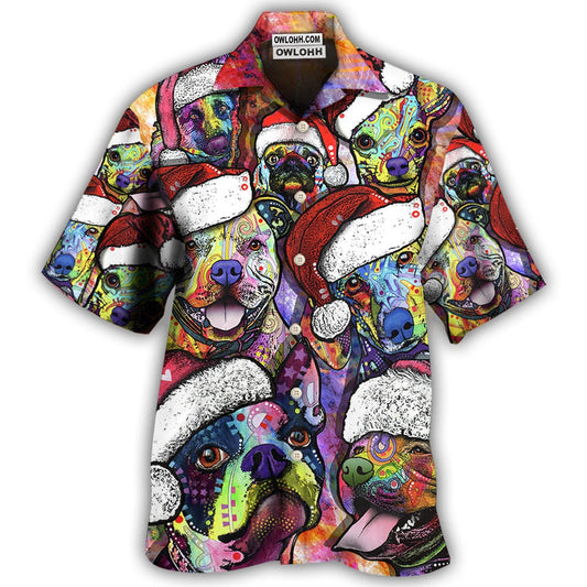 Hawaiian Shirt / Adults / S Dog Christmas Colorful Art Style - Hawaiian Shirt 