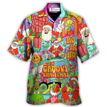 Christmas Hippie Santa Bus Peace - Hawaiian Shirt 