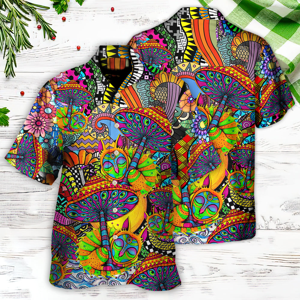 Hippie Peace Life Color Floral Style - Hawaiian Shirt 