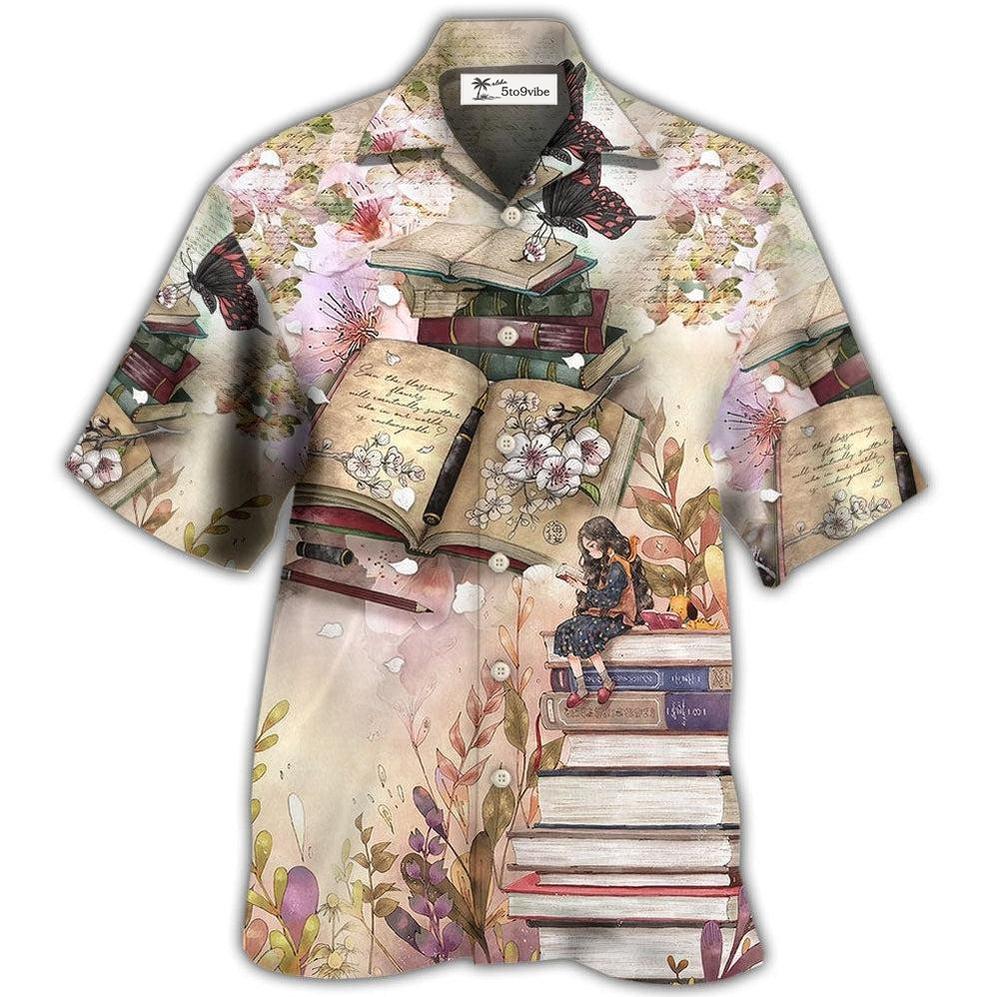 Hawaiian Shirt / Adults / S Book Reading Book Vintage Butterfly - Hawaiian Shirt 