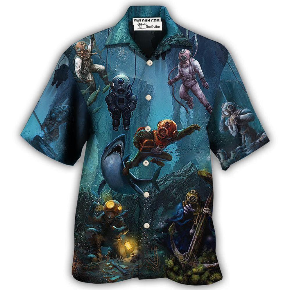Hawaiian Shirt / Adults / S Diving Under The Blue Sea Art Style - Hawaiian Shirt 