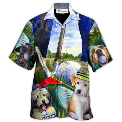 Hawaiian Shirt / Adults / S Golf Dog Funny Lover Golf Art Style - Hawaiian Shirt 