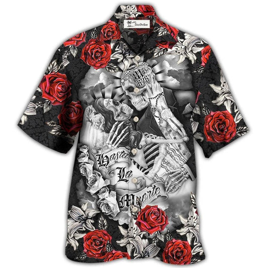 Hawaiian Shirt / Adults / S Skull Valentine's Day Art - Hawaiian Shirt 
