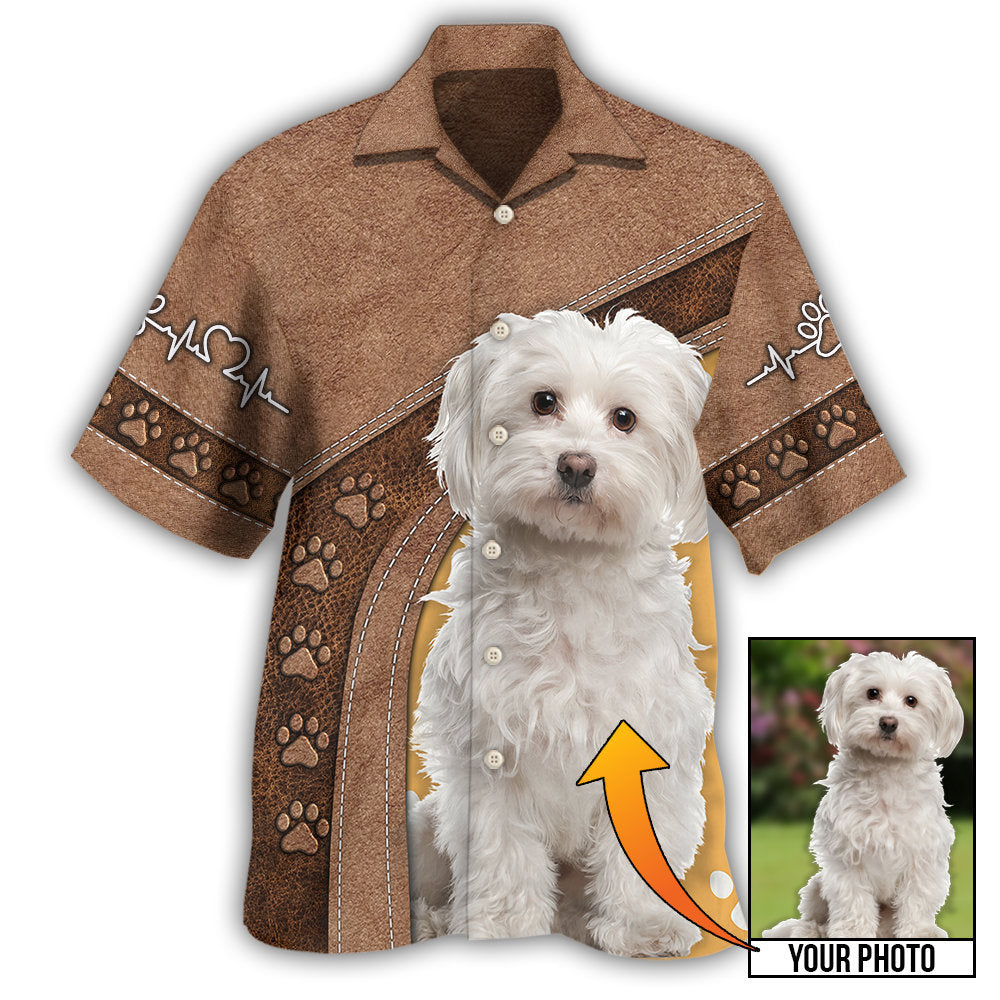Maltese / Adults / S Dog Paw Various Style Custom Photo Personalized - Hawaiian Shirt 