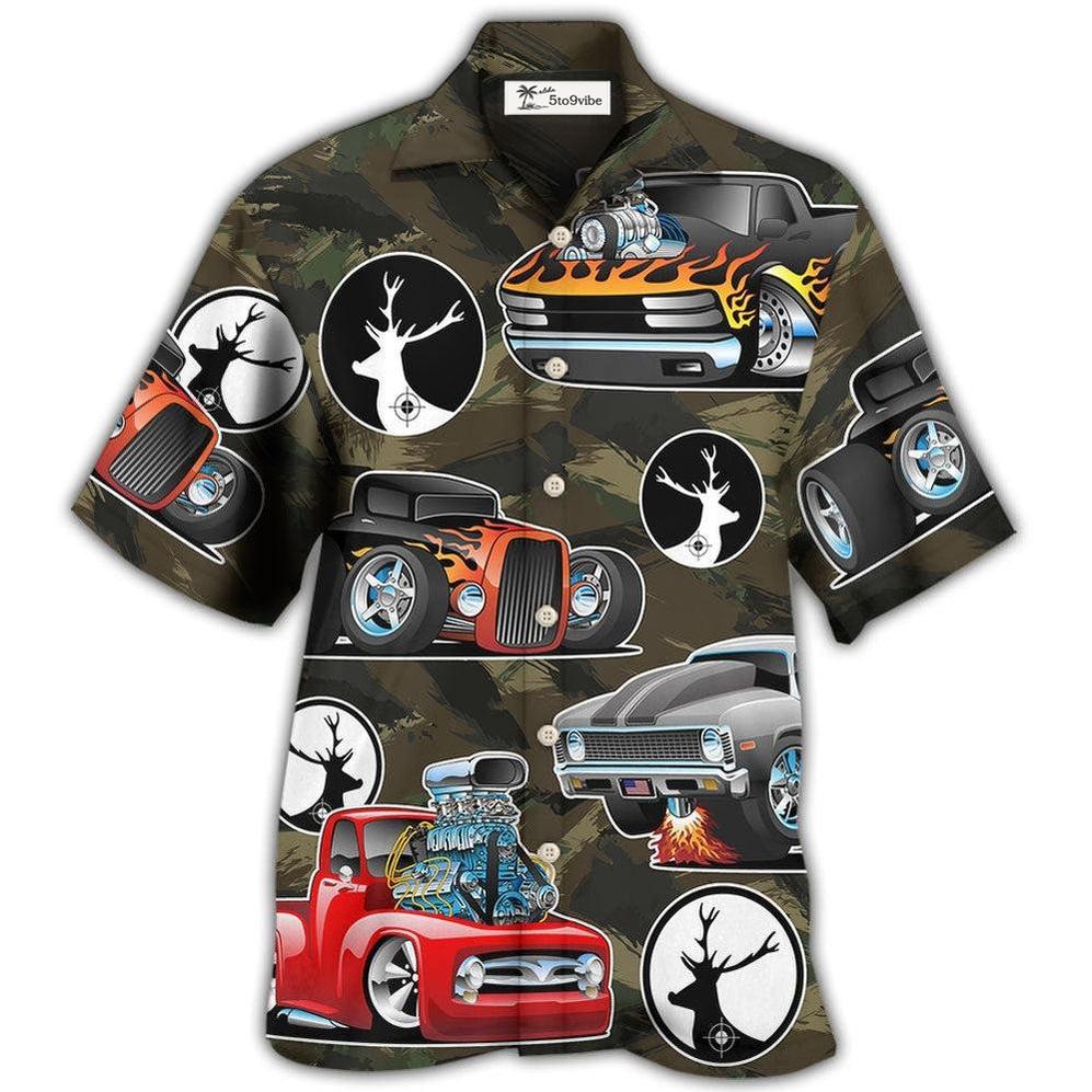 Hawaiian Shirt / Adults / S Hunting I Like Hot Rods And Hunting - Hawaiian Shirt 