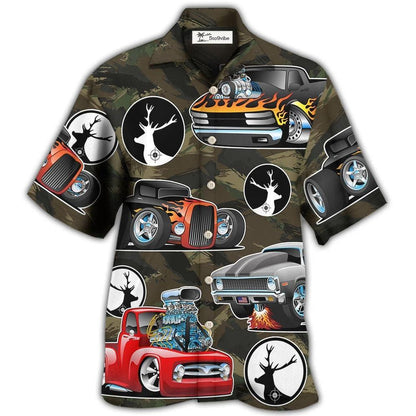 Hawaiian Shirt / Adults / S Hunting I Like Hot Rods And Hunting - Hawaiian Shirt 