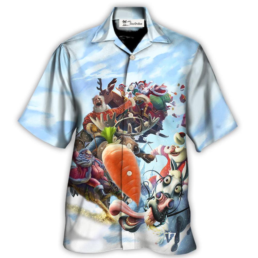 Hawaiian Shirt / Adults / S Christmas Santa Happy Funny Christmas - Hawaiian Shirt 
