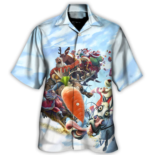 Hawaiian Shirt / Adults / S Christmas Santa Happy Funny Christmas - Hawaiian Shirt 