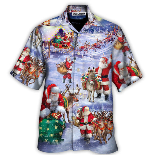 Hawaiian Shirt / Adults / S Christmas Santa Claus Story Night Gift For Xmas Painting Style - Hawaiian Shirt 