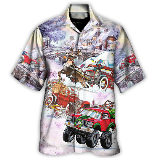 Hawaiian Shirt / Adults / S Christmas Car Run Xmas Hohoho - Hawaiian Shirt 