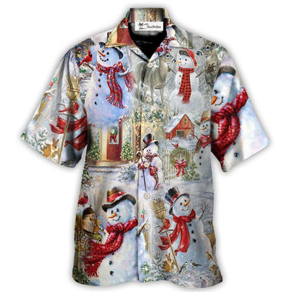 Hawaiian Shirt / Adults / S Christmas Snowman Merry Xmas - Hawaiian Shirt 
