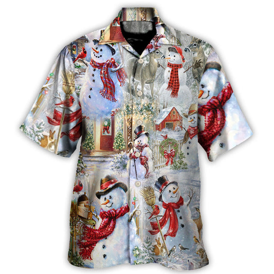 Hawaiian Shirt / Adults / S Christmas Snowman Merry Xmas - Hawaiian Shirt 