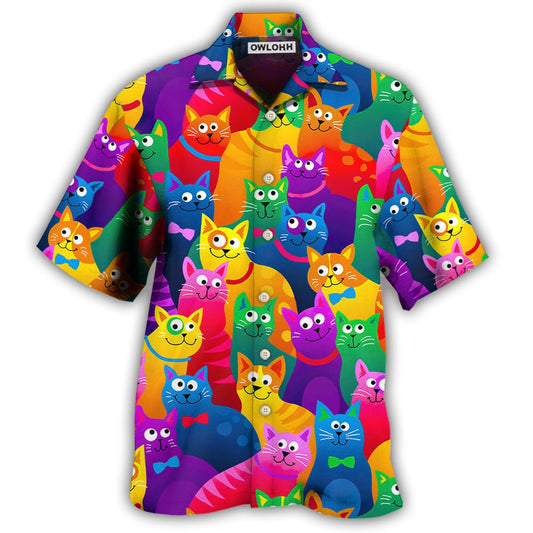 Hawaiian Shirt / Adults / S Cat Funny Colorful Style - Hawaiian Shirt 