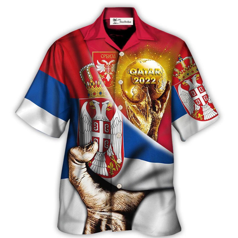 Hawaiian Shirt / Adults / S World Cup Qatar 2022 Serbia Will Be The Champion Flag Vintage - Hawaiian Shirt 