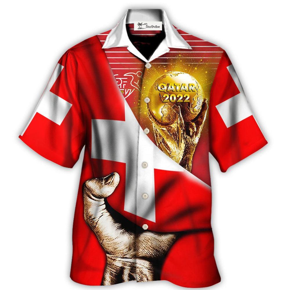 Hawaiian Shirt / Adults / S World Cup Qatar 2022 Switzerland Will Be The Champion Flag Vintage - Hawaiian Shirt 