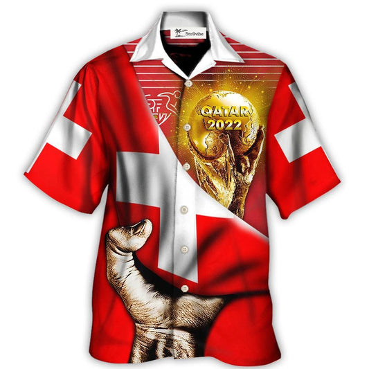 Hawaiian Shirt / Adults / S World Cup Qatar 2022 Switzerland Will Be The Champion Flag Vintage - Hawaiian Shirt 