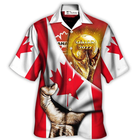 Hawaiian Shirt / Adults / S World Cup Qatar 2022 Canada Will Be The Champion Flag Vintage - Hawaiian Shirt 