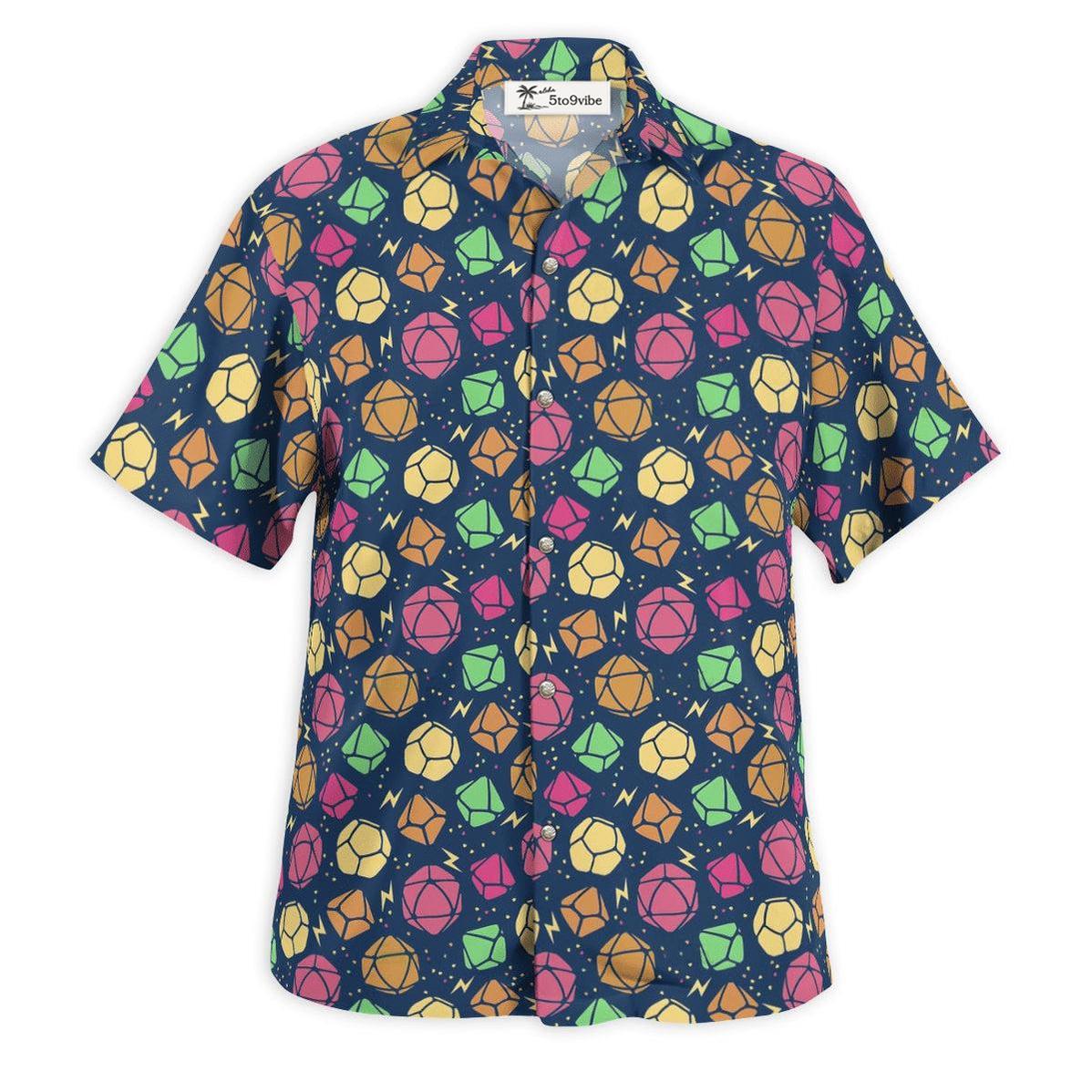 DnD Geeky Dice Thunder Pattern - Hawaiian Shirt 