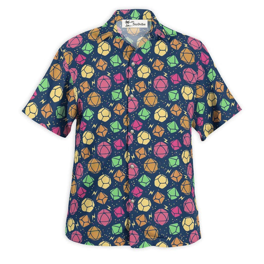 DnD Geeky Dice Thunder Pattern - Hawaiian Shirt 