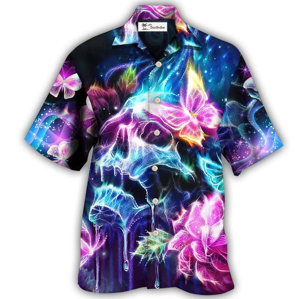 Hawaiian Shirt / Adults / S Skull Butterfly Flower Dream Lighting - Hawaiian Shirt 