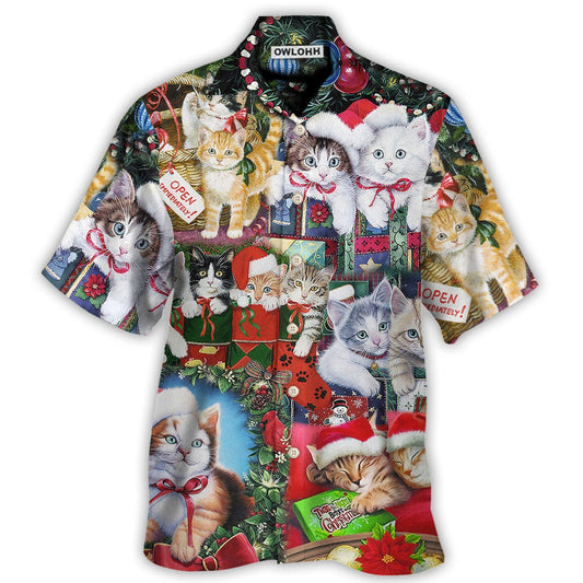 Hawaiian Shirt / Adults / S Cat Christmas Tree Merry Xmas - Hawaiian Shirt 