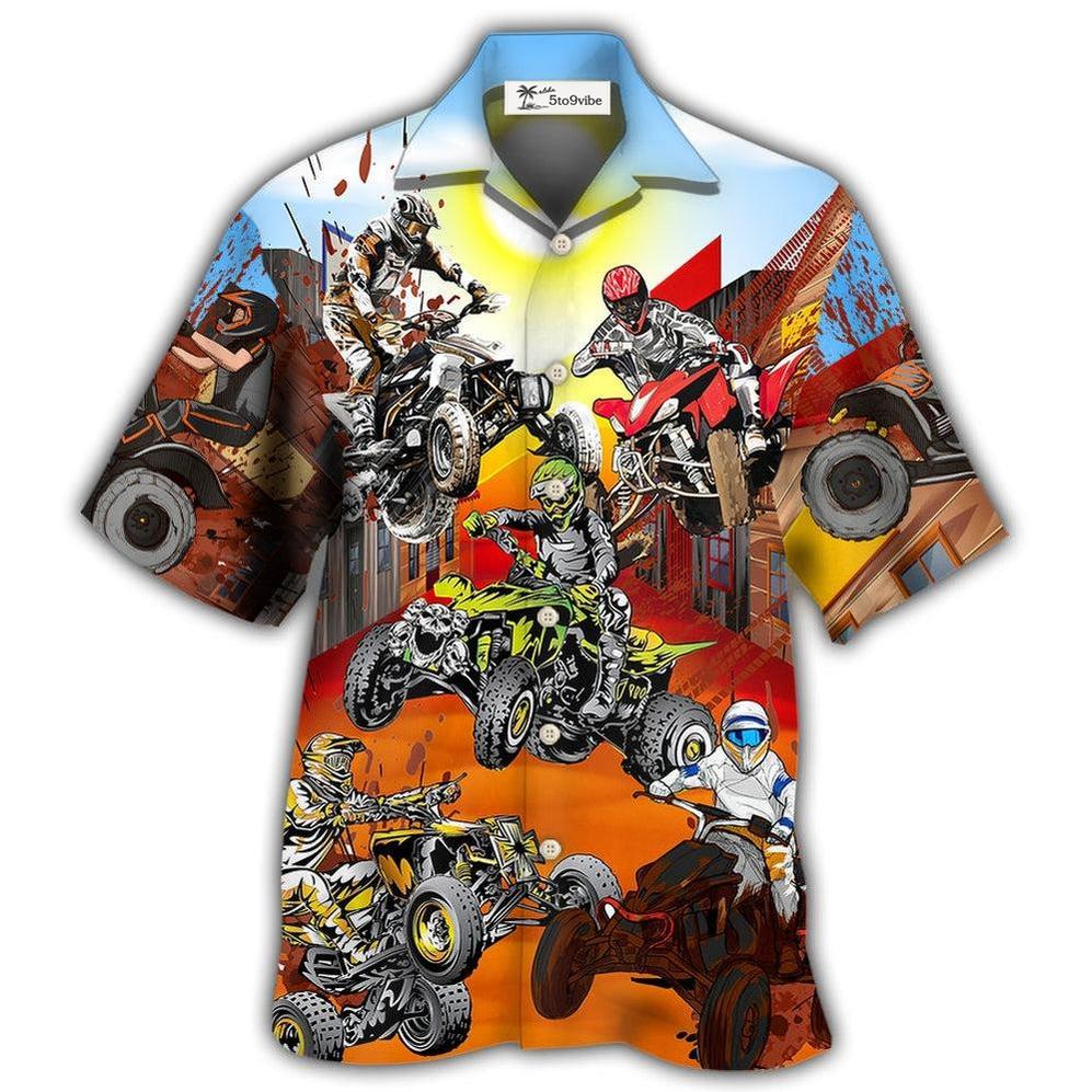 Hawaiian Shirt / Adults / S ATV Quad Riding Hard - Hawaiian Shirt 