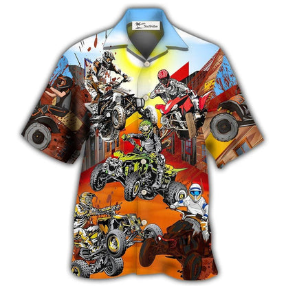 Hawaiian Shirt / Adults / S ATV Quad Riding Hard - Hawaiian Shirt 