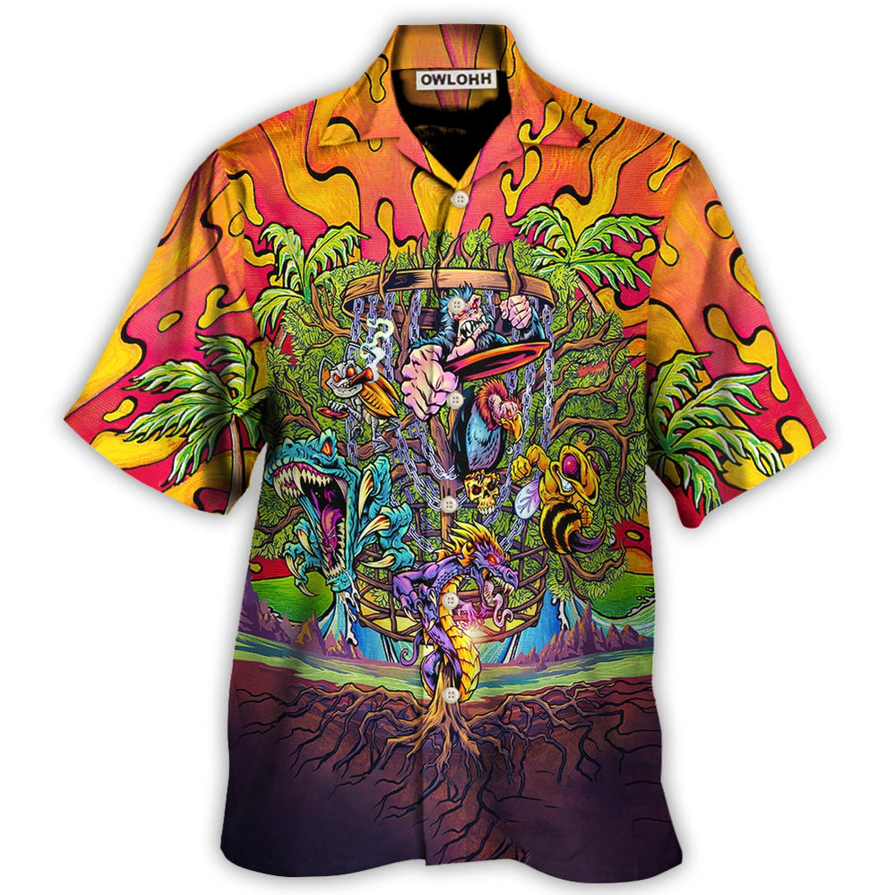 Hawaiian Shirt / Adults / S Disc Golf Ball Games Tree Tropical Island Paradise - Hawaiian Shirt 