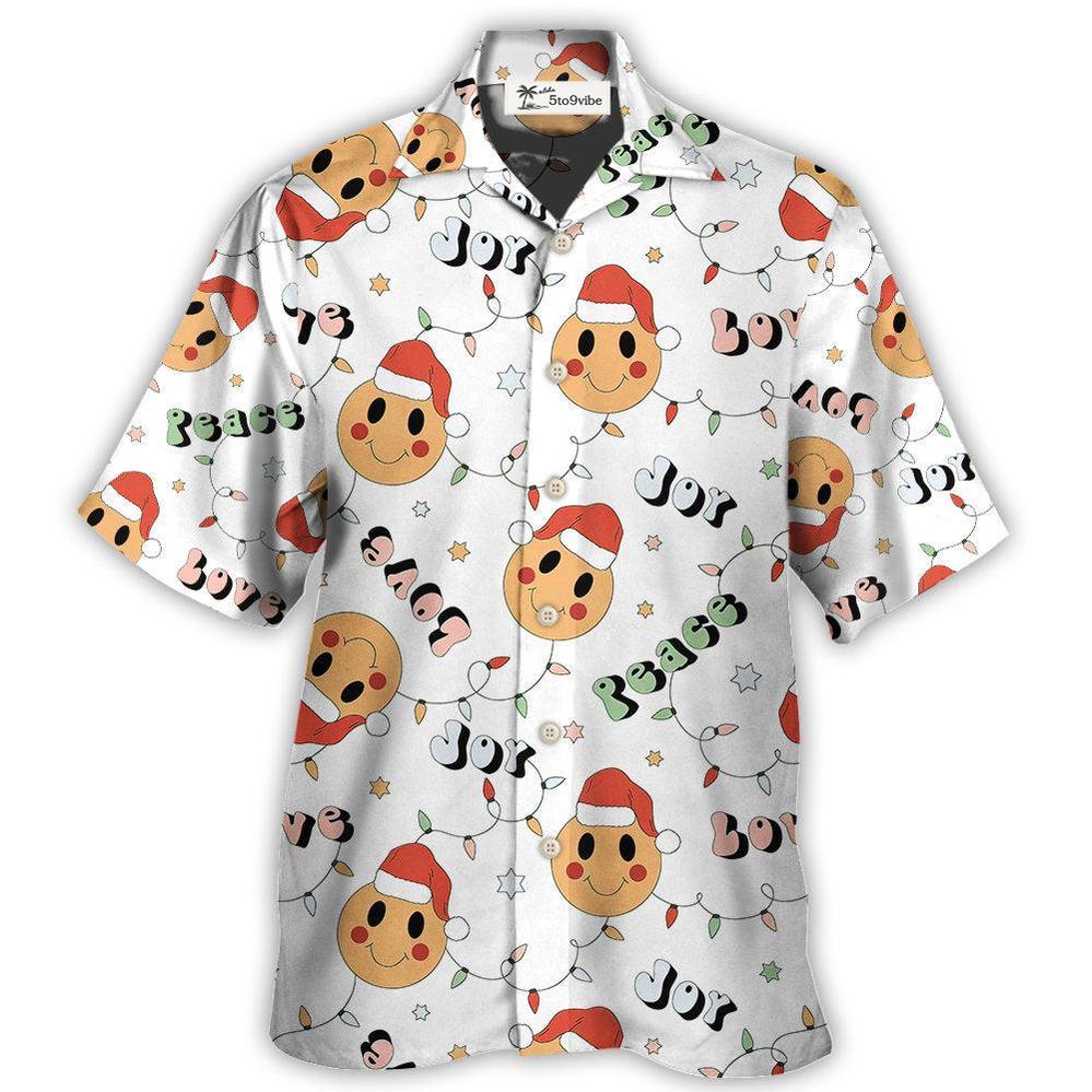Hawaiian Shirt / Adults / S Christmas Hippie Groovy Santa Claus Smile Face - Hawaiian Shirt 