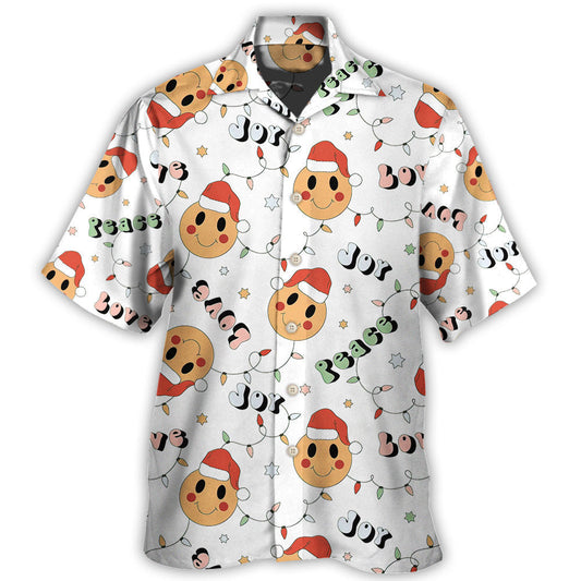 Hawaiian Shirt / Adults / S Christmas Hippie Groovy Santa Claus Smile Face - Hawaiian Shirt 