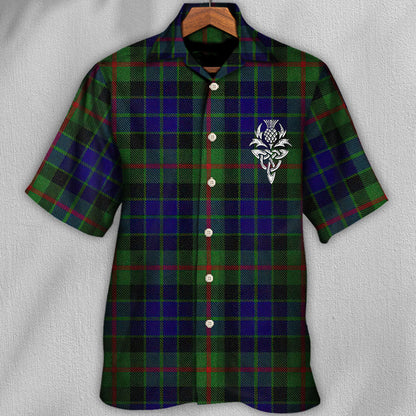 Estilo tartán "Te amo" - Camisa hawaiana unisex para hombres y mujeres