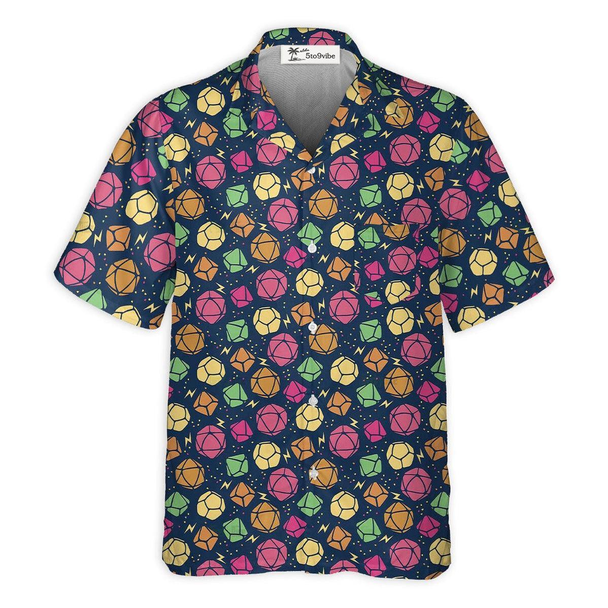 DnD Dice Colorful Pattern Small - Hawaiian Shirt 