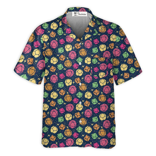 DnD Dice Colorful Pattern Small - Hawaiian Shirt 
