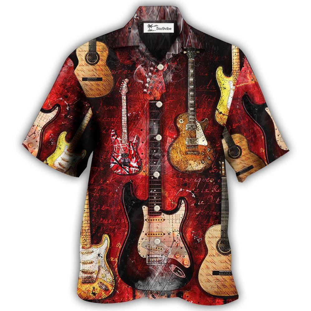 Hawaiian Shirt / Adults / S Guitar Abstract Halloween Guitar Art Style - Hawaiian Shirt 