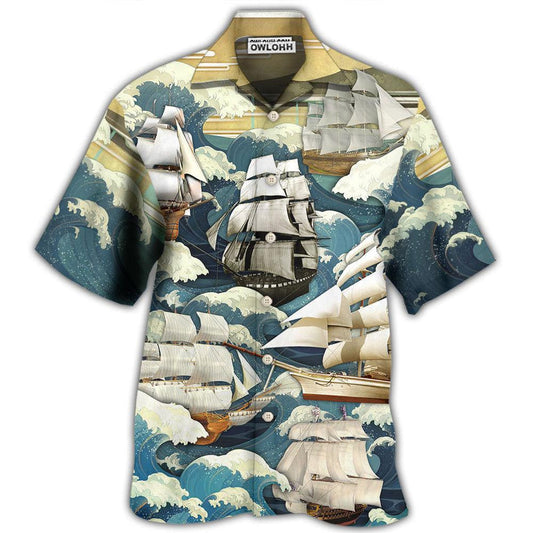 Hawaiian Shirt / Adults / S Sailing Wave Art Vintage - Hawaiian Shirt 