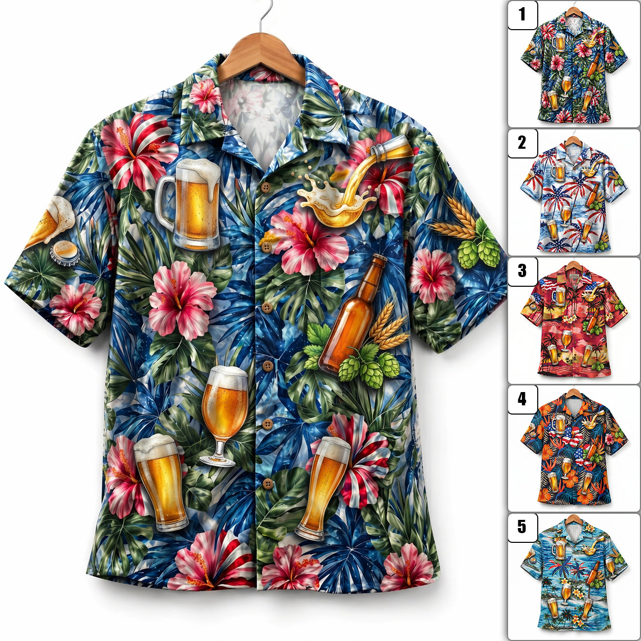 Beer Lover America 4th July 250 Years Anniversary Premium Unisex Hawaiian Shirt For Men and Women