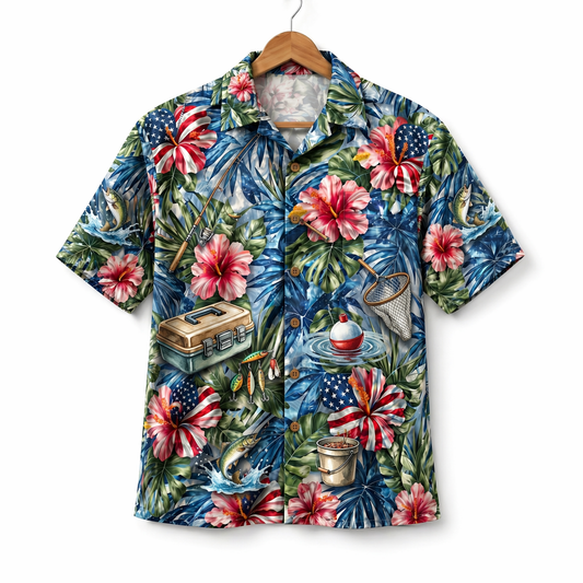 Fishing America 4th July 250 Years Anniversary Premium Unisex Hawaiian Shirt For Men and Women