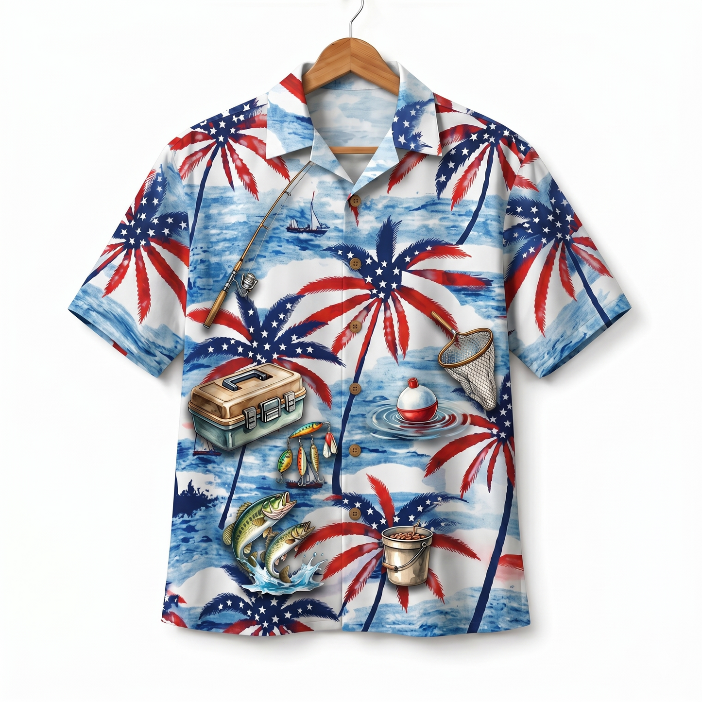 Fishing America 4th July 250 Years Anniversary Premium Unisex Hawaiian Shirt For Men and Women