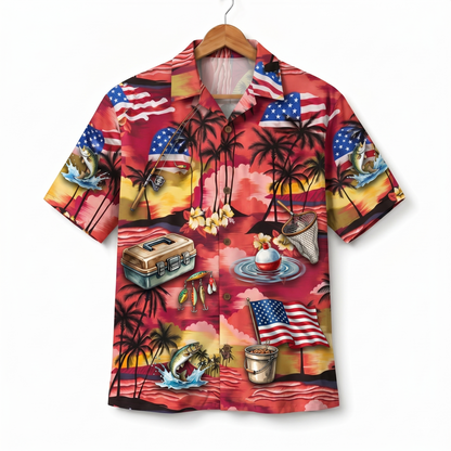 Fishing America 4th July 250 Years Anniversary Premium Unisex Hawaiian Shirt For Men and Women