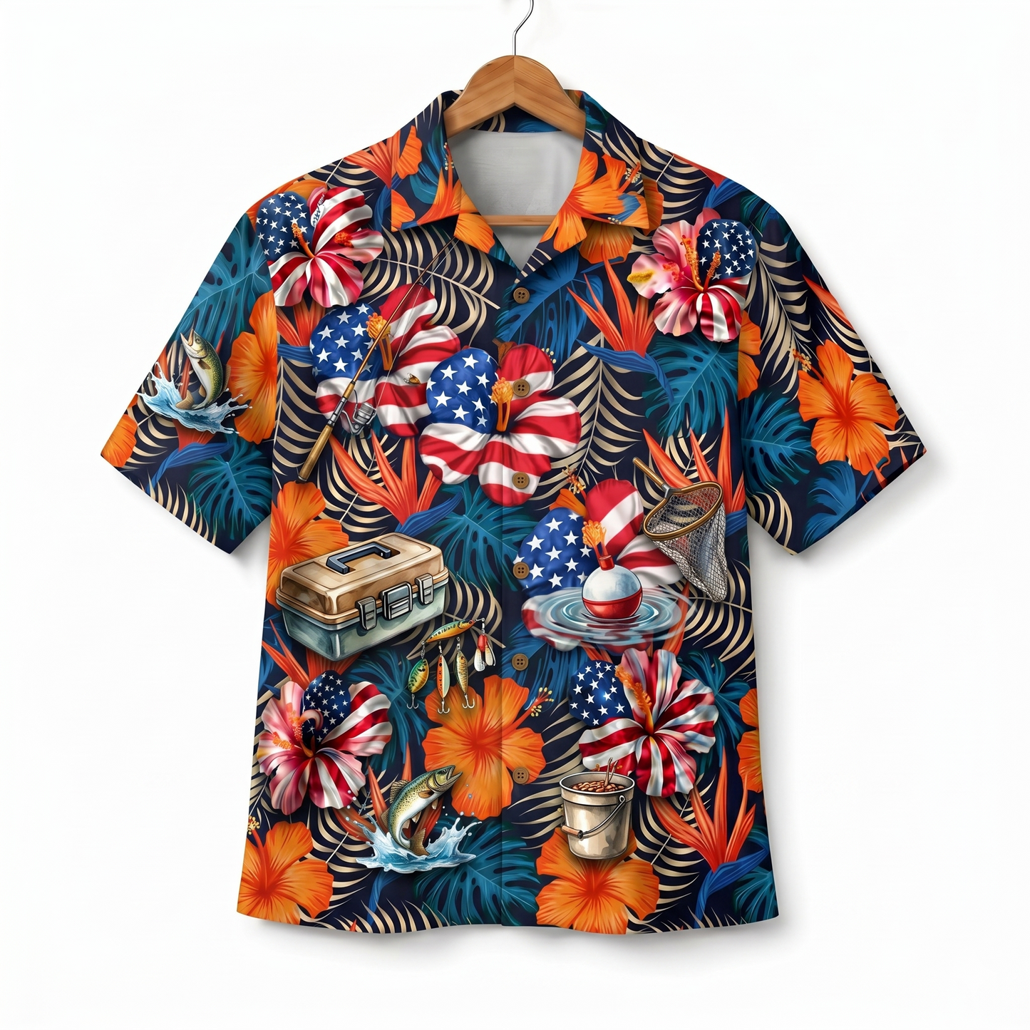 Fishing America 4th July 250 Years Anniversary Premium Unisex Hawaiian Shirt For Men and Women