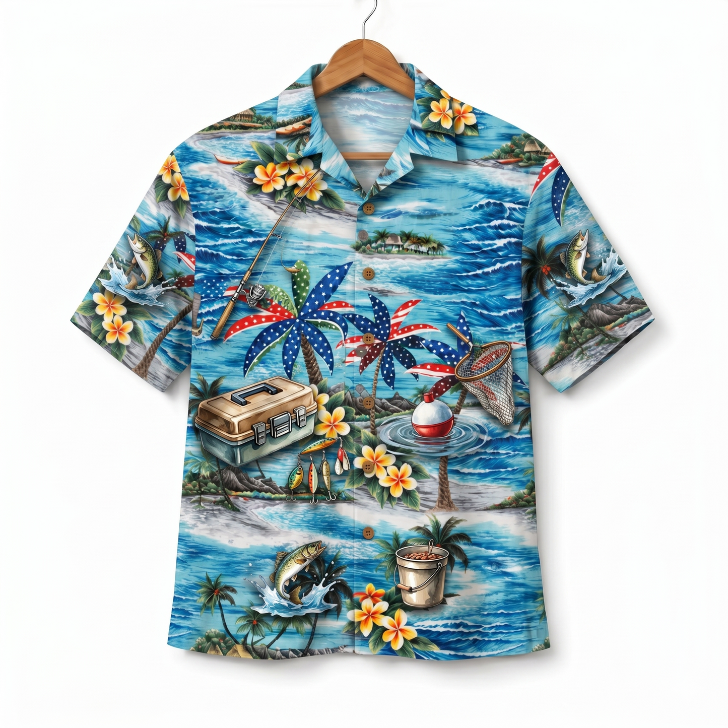 Fishing America 4th July 250 Years Anniversary Premium Unisex Hawaiian Shirt For Men and Women