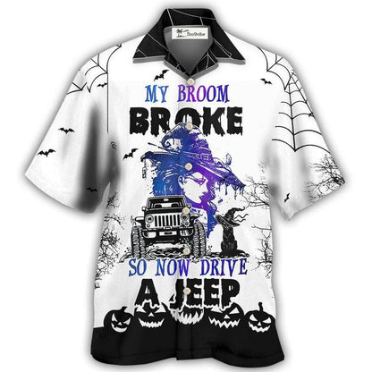 Hawaiian Shirt / Adults / S Halloween Witch My Broom Broke - Hawaiian Shirt 