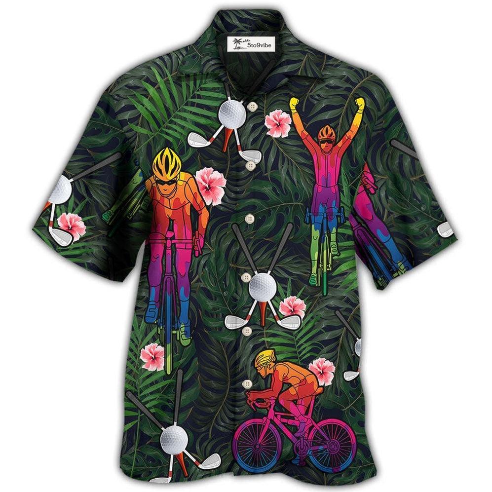 Hawaiian Shirt / Adults / S Golf I Like Golf And Cycling - Hawaiian Shirt 